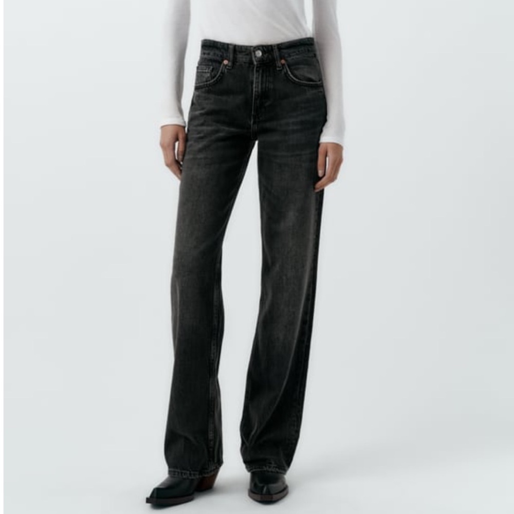 TRF Mid-Rise Wide Leg Jeans